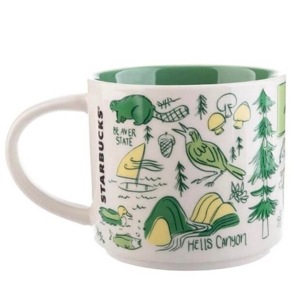 Starbucks Coffee Mug Oregon Been There Series Global Collection 14oz 2024 Green - Picture 3 of 4
